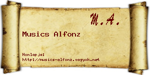Musics Alfonz névjegykártya
